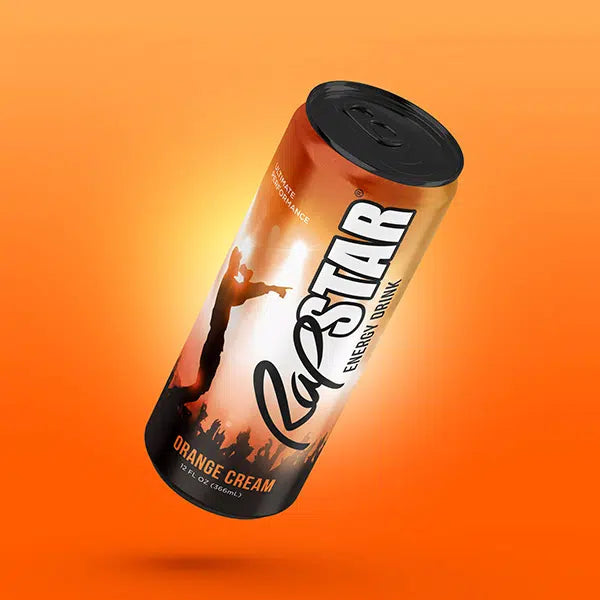 RapStar Orange Cream energy drink, 12 fl oz can